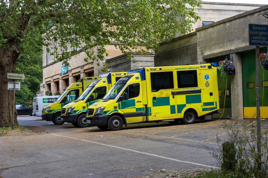 Row of ambulances